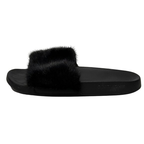 $595 Givenchy mink black slides sized 9 / 39 - Picture 1 of 4